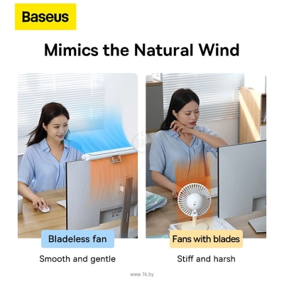 Baseus Refreshing Monitor Clip-On & Stand-Up Desk Fan Black ACQS000001