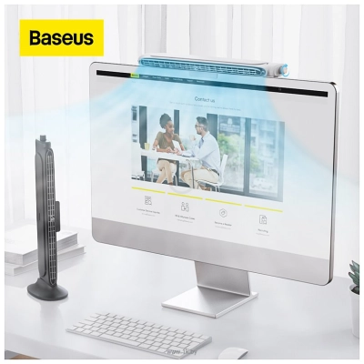 Baseus Refreshing Monitor Clip-On & Stand-Up Desk Fan Black ACQS000001